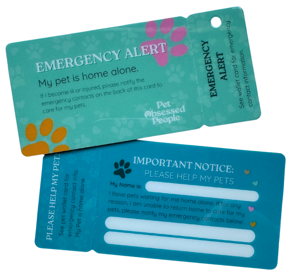Pet Emergency Alert Tags & Cards for Keys and Wallet