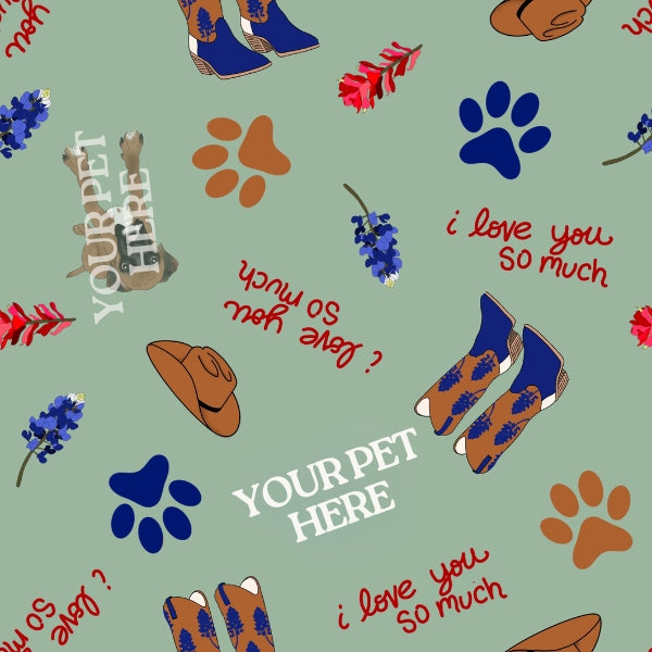 Custom Pet Portrait + Pre Drawn Pet Pattern - Most Popluar