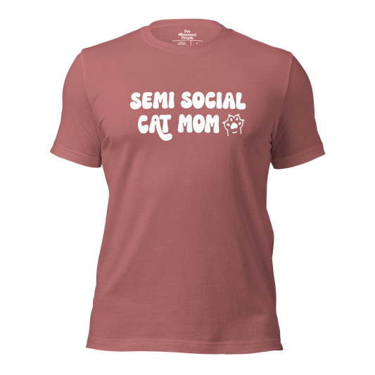 Semi Social Cat Mom Unisex t-shirt