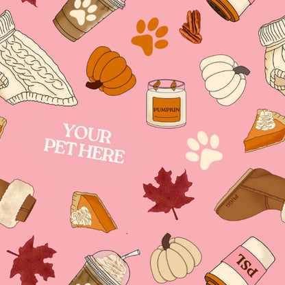 Custom Pet Portrait + Pre Drawn Pet Pattern - All (Year Round)