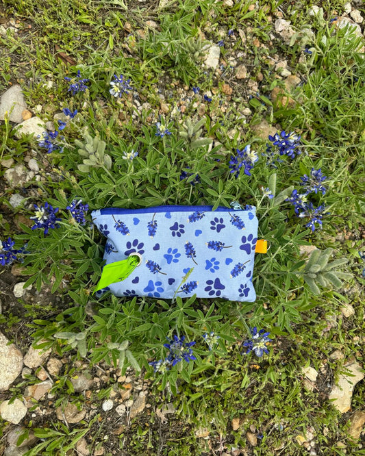 Hand Purse With Poop Bag Pouch Option - Pawstin Bluebonnets