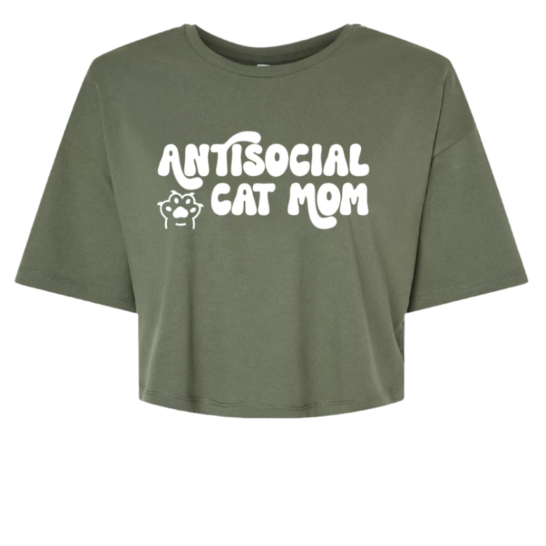 Antisocial Cat Mom Cotton Crop