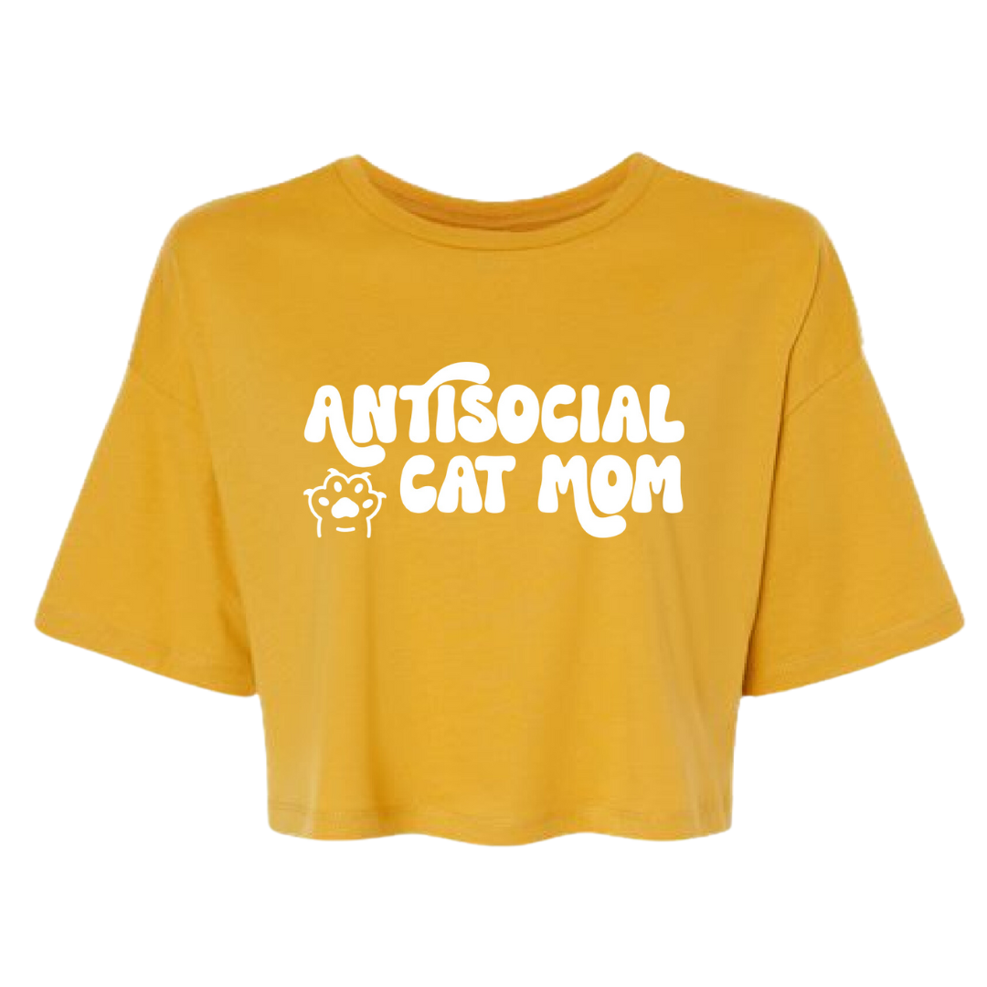 Antisocial Cat Mom Cotton Crop