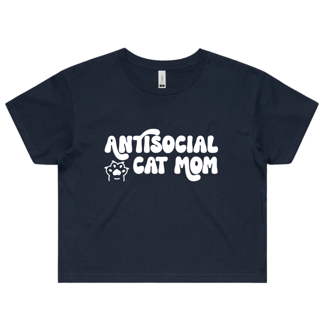 Antisocial Cat Mom Cotton Crop