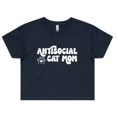 Antisocial Cat Mom Cotton Crop