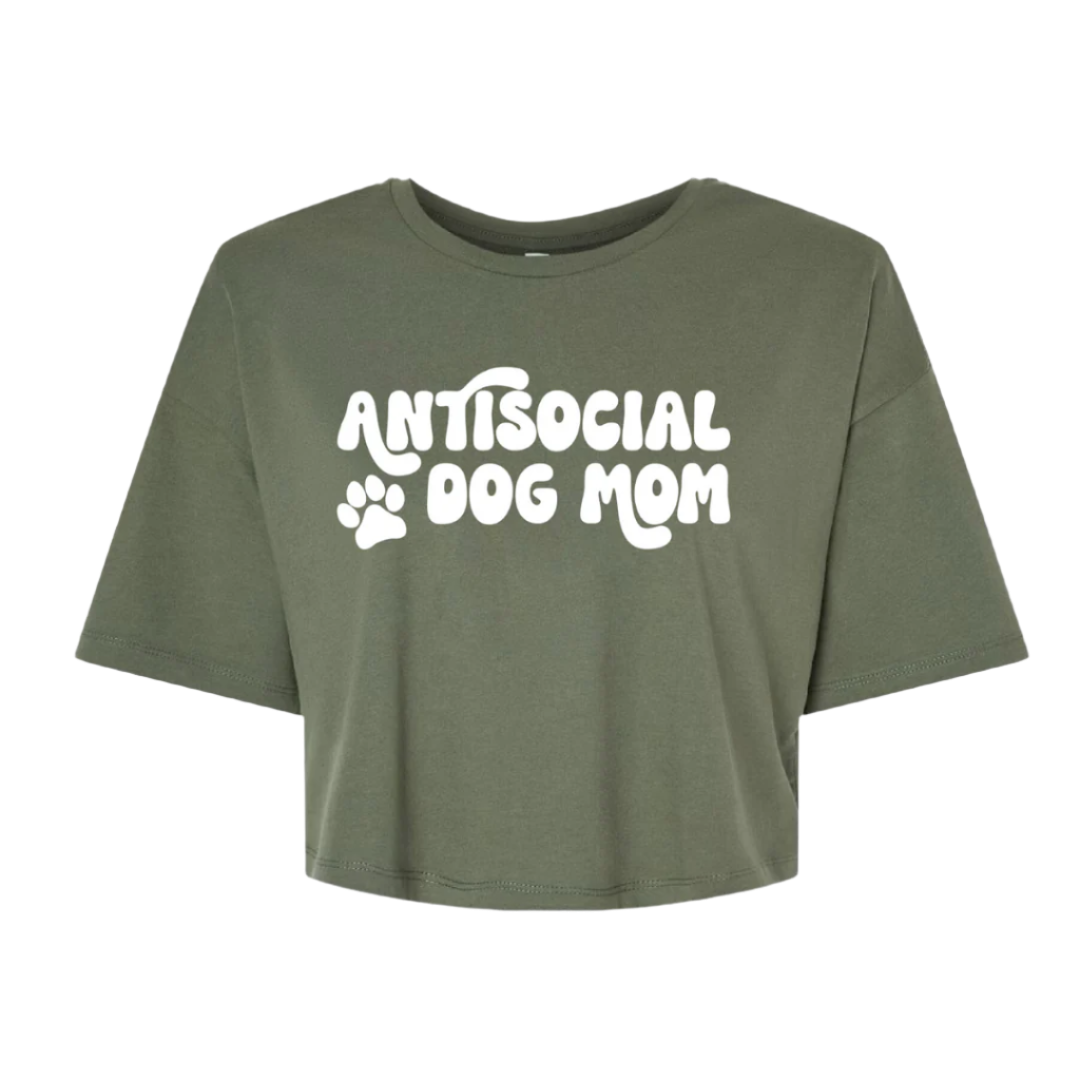 Antisocial Dog Mom Cotton Crop