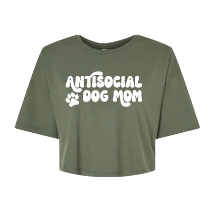 Antisocial Dog Mom Cotton Crop