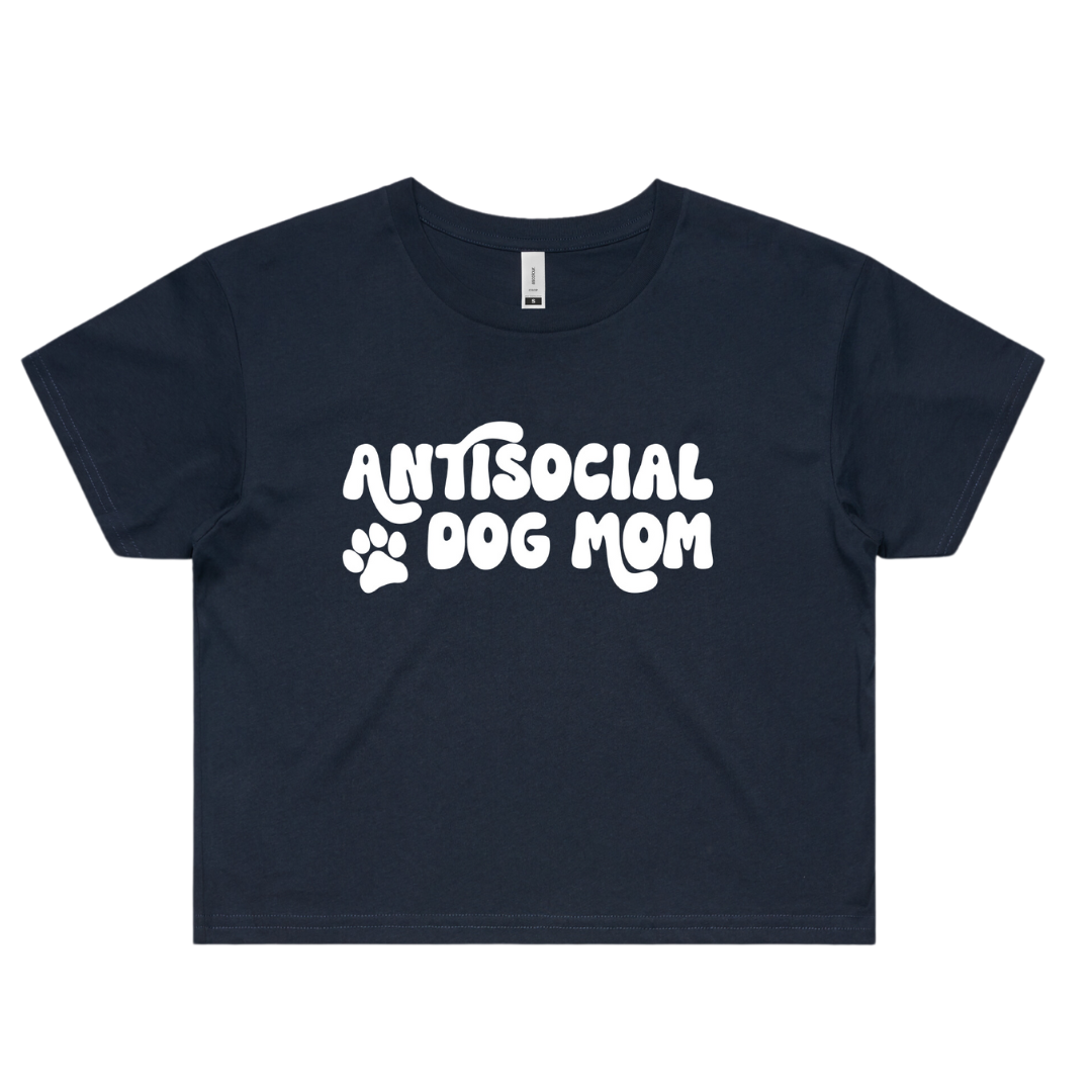 Antisocial Dog Mom Cotton Crop