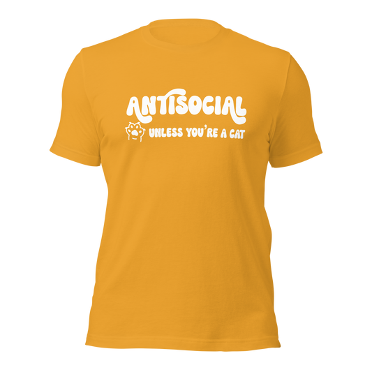 Antisocial Unless You're A Cat Unisex Tee