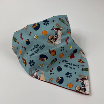 Fabric with dog-themed pattern on a white background