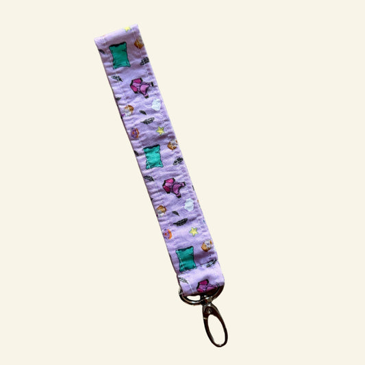 Fabric strap with colorful pajama patterns