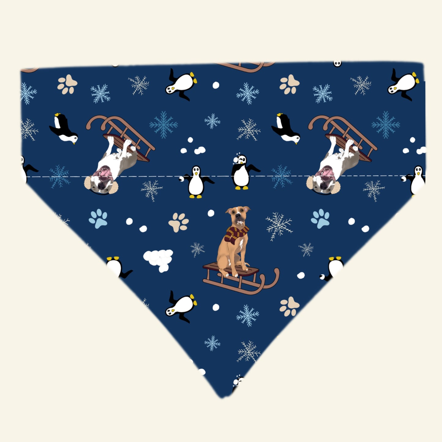 Pitties And Penguins - Pet Bandanas - All Hand Sewn Items are pre order