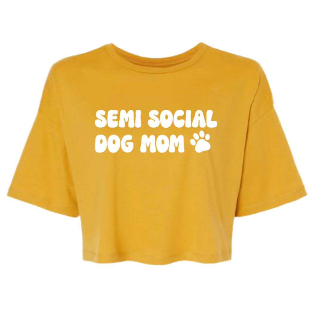 Semi Social Dog Mom Crop Top