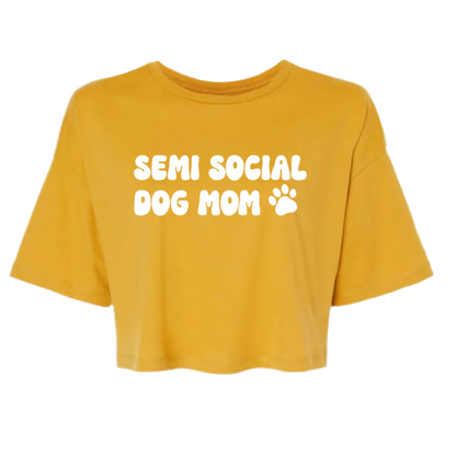 Semi Social Dog Mom Crop Top