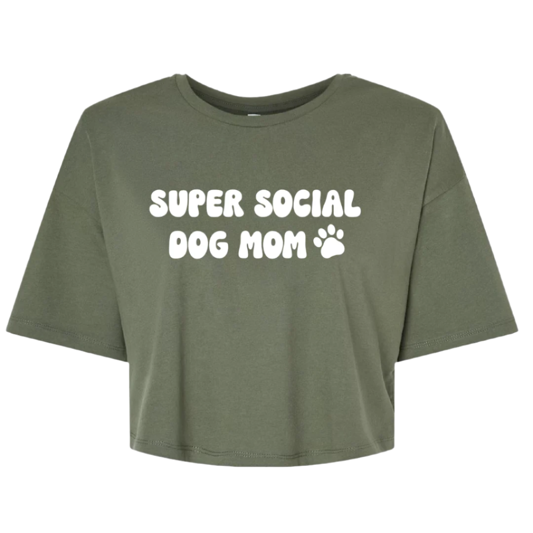 Super Social Dog Mom Crop Top