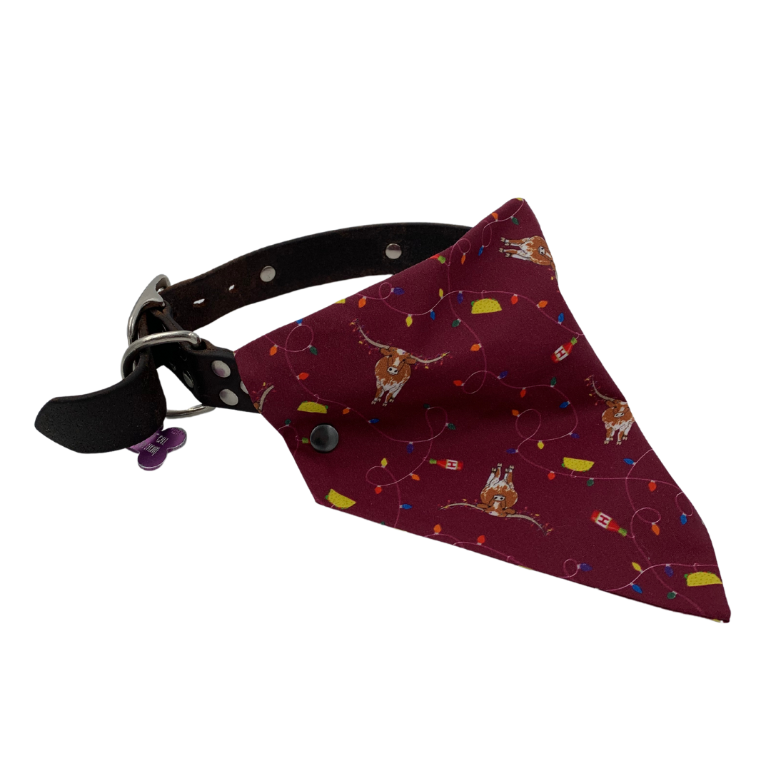 Hooked on the Holidays Pet Bandana- Snap-able Dog and Cat Bandanas