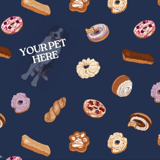 Custom Pet Portrait + Pre Drawn Pet Pattern - Most Popular