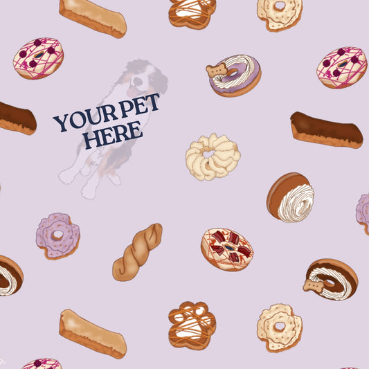 Custom Pet Portrait + Pre Drawn Pet Pattern - Most Popular