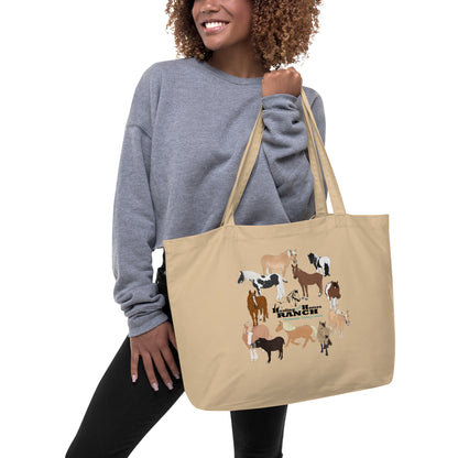 Harmony Horses Large Organic Tote Bag