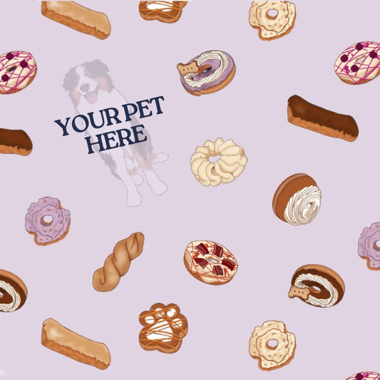 Custom Pet Portrait + Pre Drawn Pet Pattern - All (Year Round)