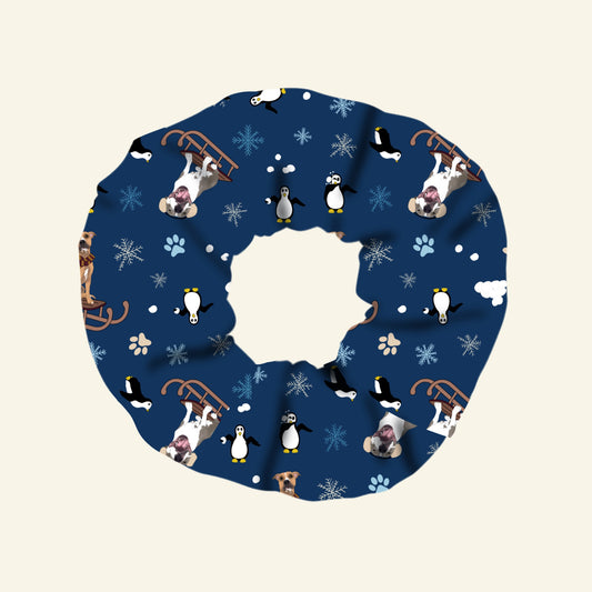 Pitties And Penguins Scrunchie- All Hand sewn items are pre order