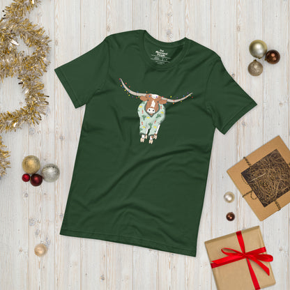 Hooked On The Holidays - Longhorn's Ugly Sweater (Unisex Jersey Short Sleeve Tee Shirt)