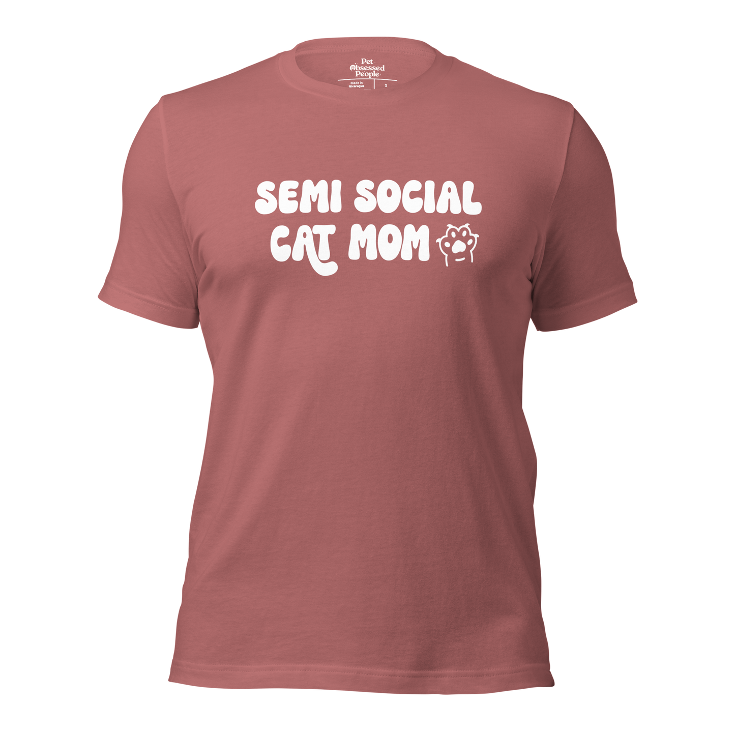 Semi Social Cat Mom Unisex t-shirt