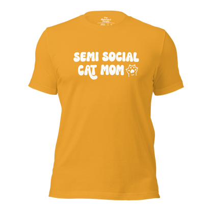 Semi Social Cat Mom Unisex t-shirt