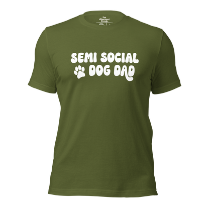 Semi Social Dog Dad Unisex t-shirt