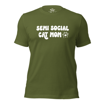 Semi Social Cat Mom Unisex t-shirt