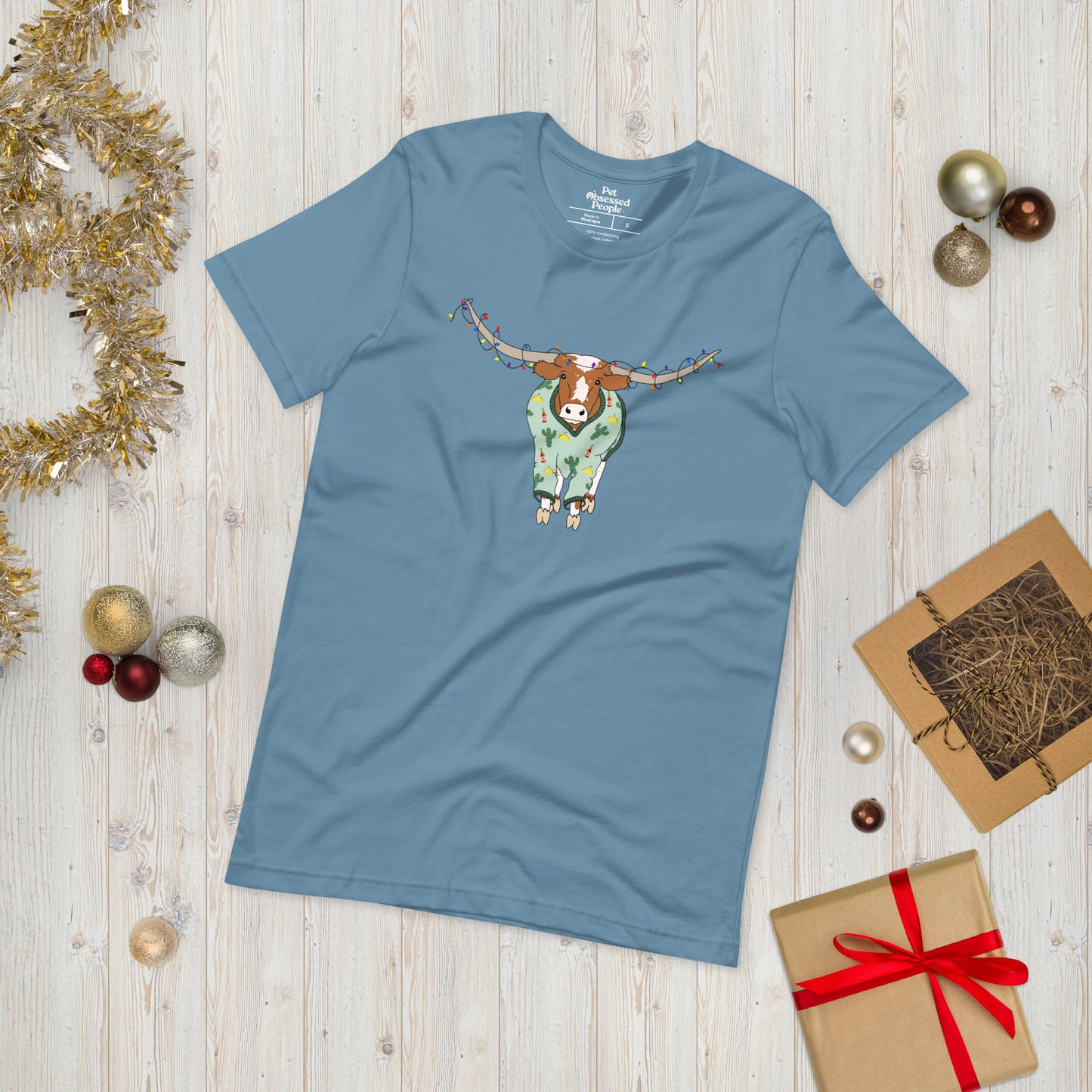 Hooked On The Holidays - Longhorn's Ugly Sweater (Unisex Jersey Short Sleeve Tee Shirt)