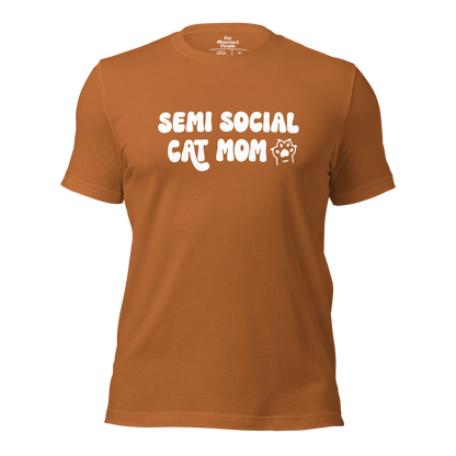 Semi Social Cat Mom Unisex t-shirt