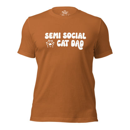 Semi Social Cat Dad Unisex t-shirt