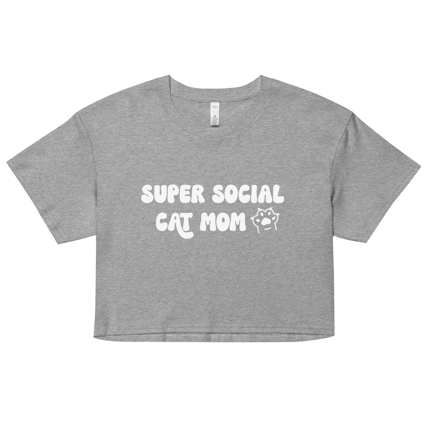 Super Social Cat Mom Crop Top