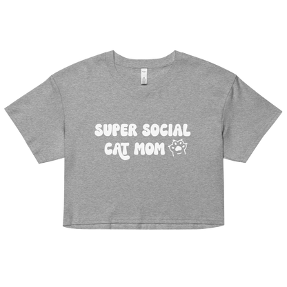 Super Social Cat Mom Crop Top