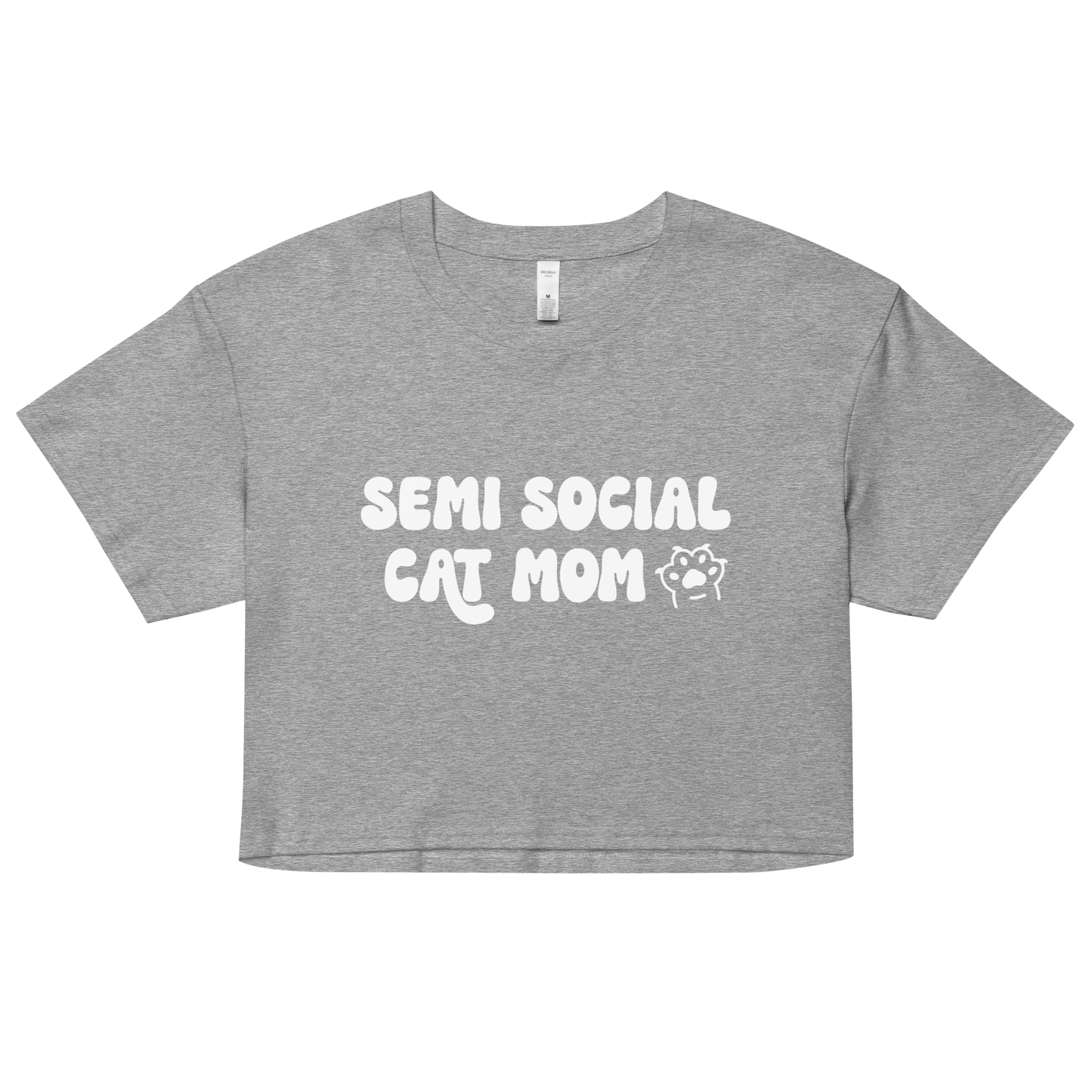 Semi Social Cat Mom Crop