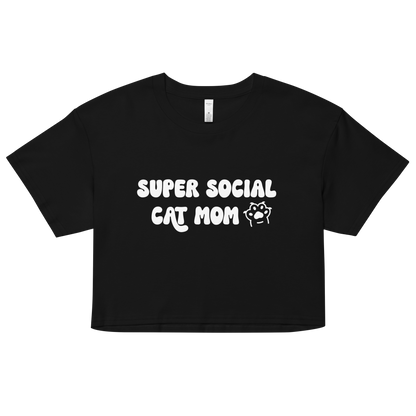 Super Social Cat Mom Crop Top