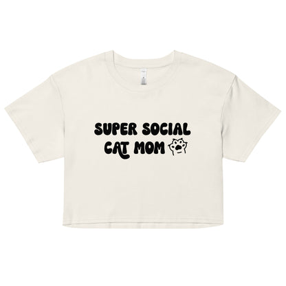 Super Social Cat Mom Crop Top