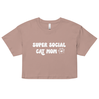 Super Social Cat Mom Crop Top