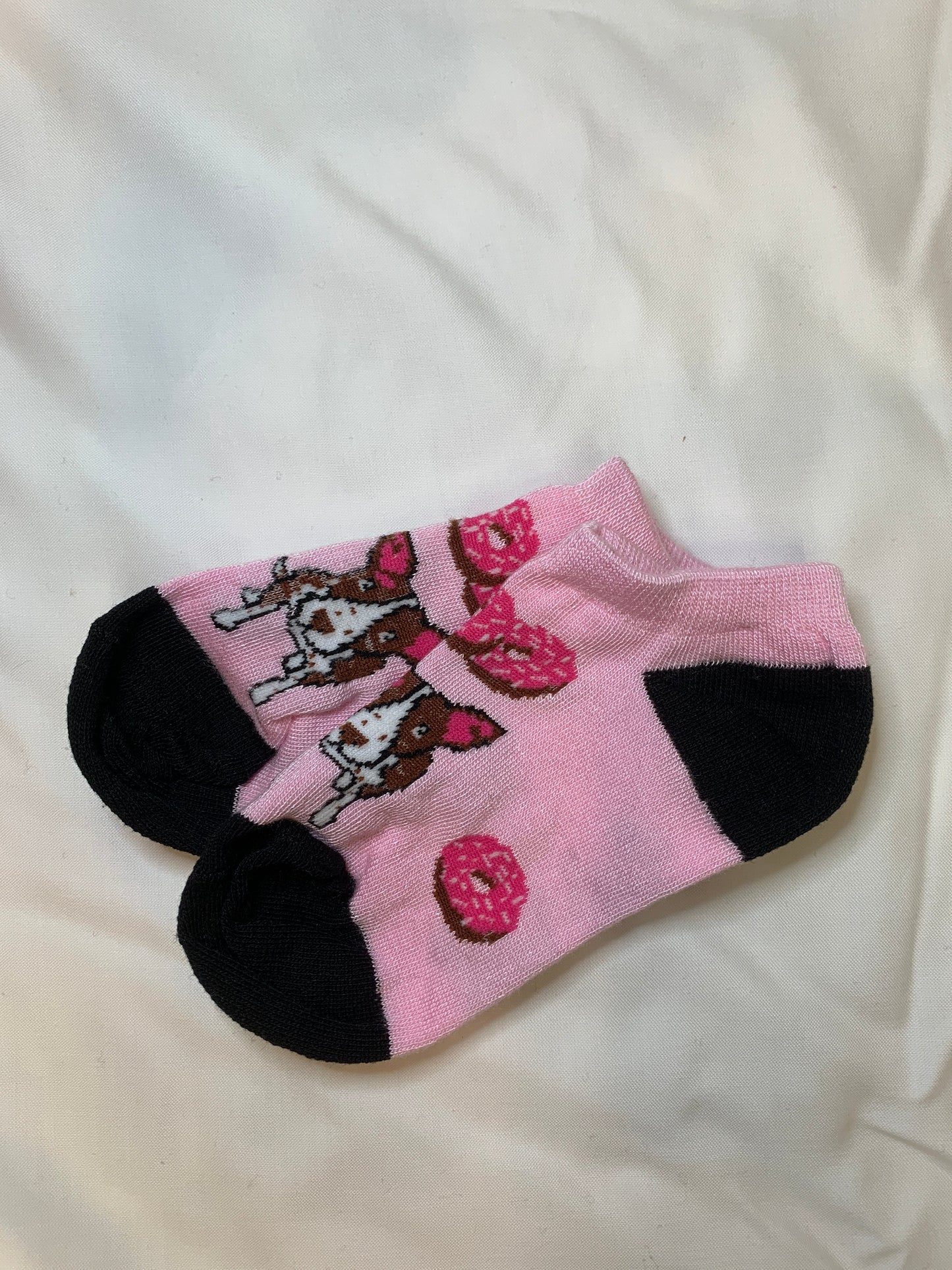 Cute and Funny Bamboo Ankle Socks - Dogs 'N' Donuts (Kids and Adult Sizes)